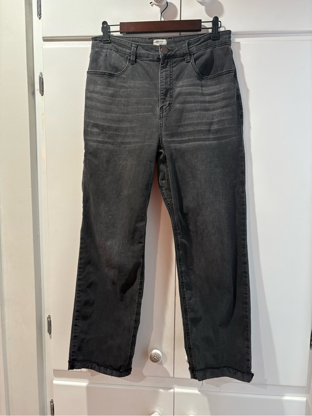 Ripton & Co Raw Hem high waisted Women's charcoal Washed Jeans 30